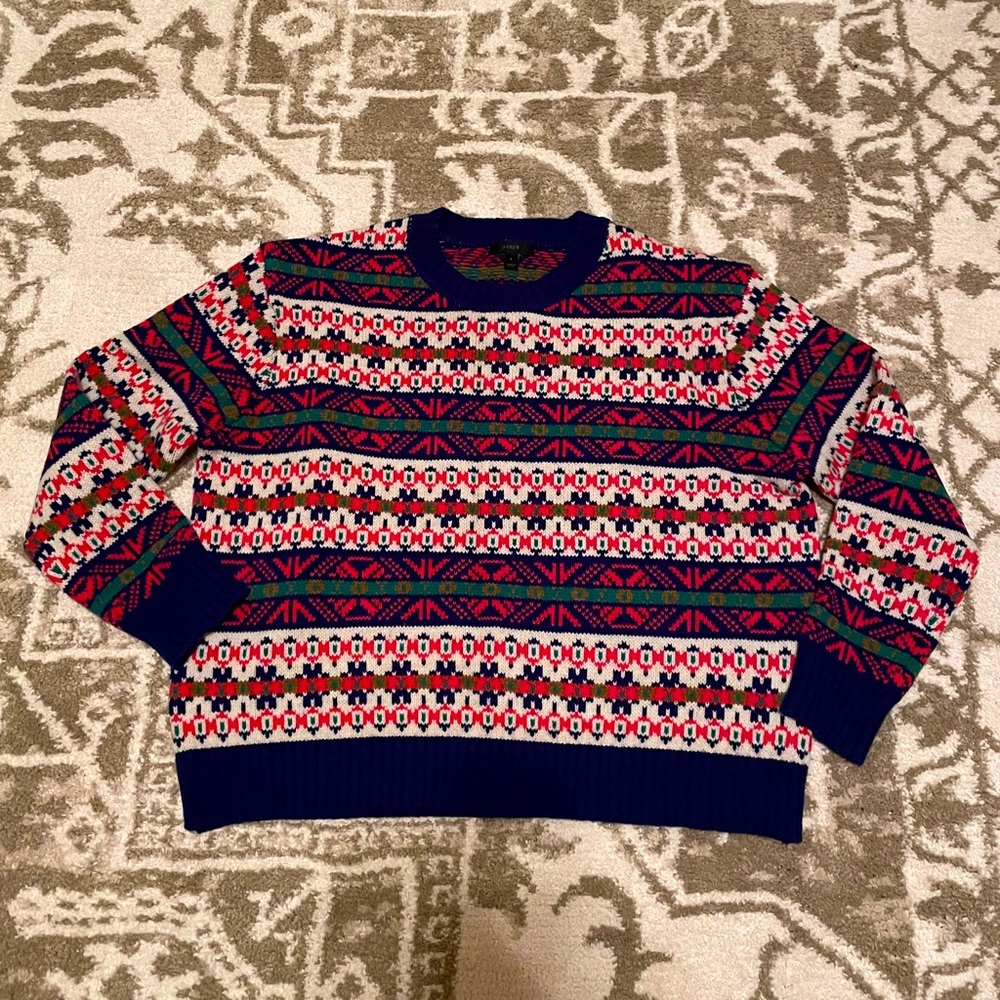 NWOT J. Crew Women’s Lambswool Fair Isle Sweater